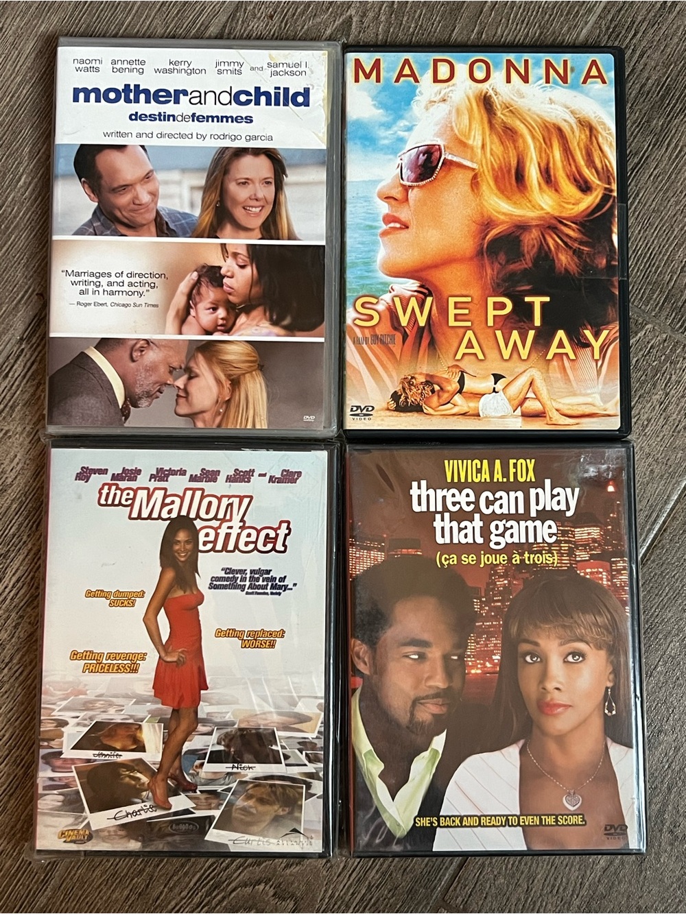 Romance Comedy Drama DVD Lot of 4 Madonna Vivica A Fox Naomi Watts Indie Movies